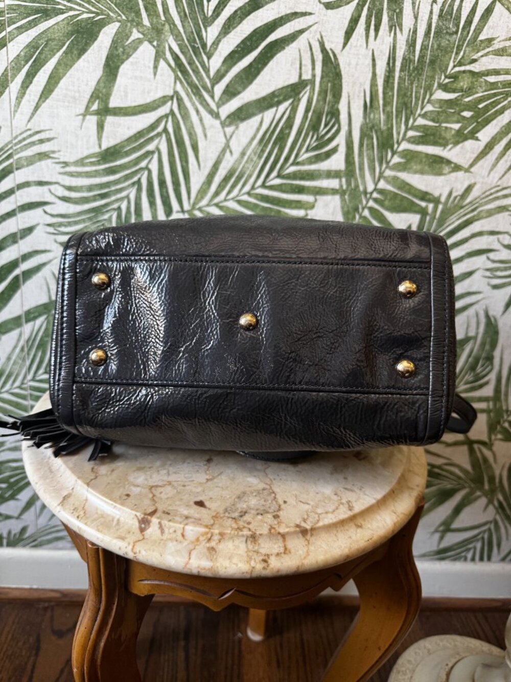 GUCCI Soho Patent Leather GG Embossed Tote / Shoulder Bag – Tassel Zip - Picture 10 of 12